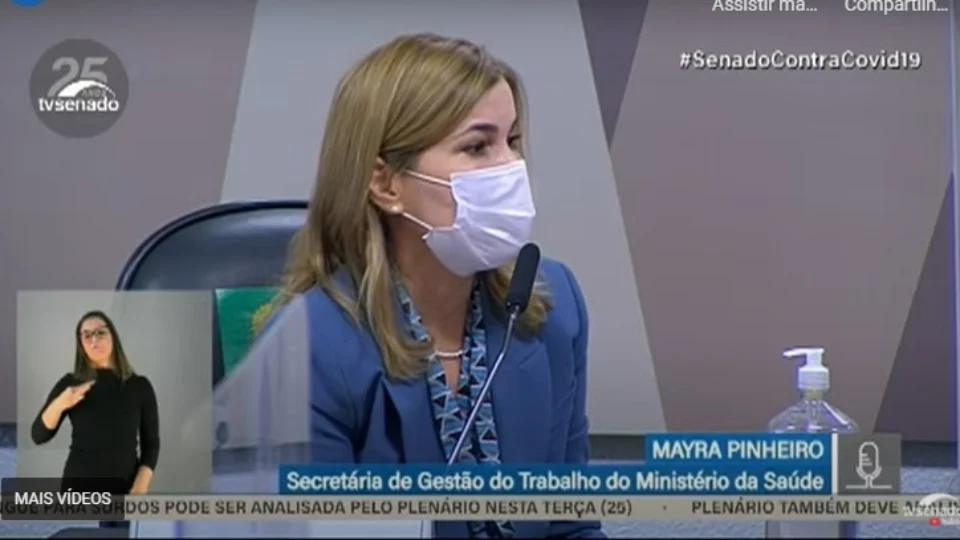 CPI: Mayra Pinheiro nega que indicou ‘tratamento precoce’ da cloroquina para Covid-19