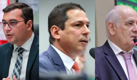 Wilson Lima, Marcelo Ramos e Serafim Corrêa comemoram o projeto de ampliação da LG no Amazonas