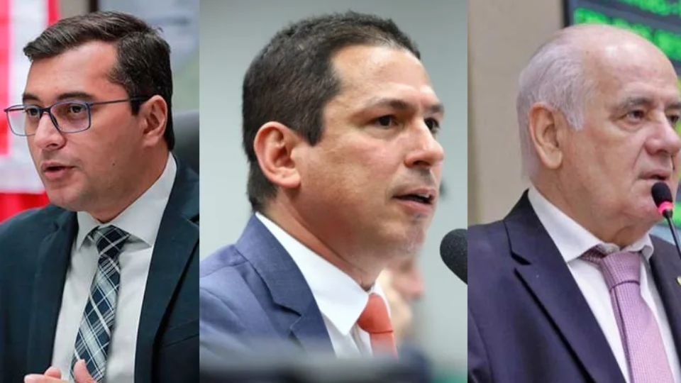 Wilson Lima, Marcelo Ramos e Serafim Corrêa comemoram o projeto de ampliação da LG no Amazonas