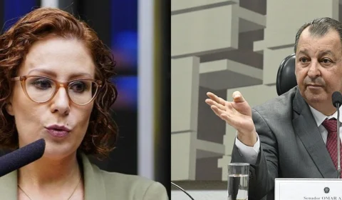 Após trocar ofensas com Omar Aziz, Carla Zambelli posta vídeo com imagens de operações da PF envolvendo a família do senador