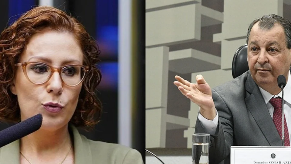 Após trocar ofensas com Omar Aziz, Carla Zambelli posta vídeo com imagens de operações da PF envolvendo a família do senador