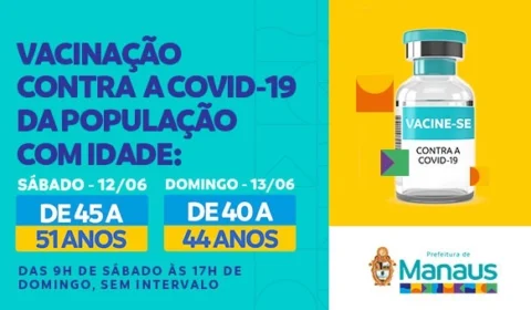 População de 40 a 51 anos terá 57 postos disponíveis para se vacinar neste fim de semana
