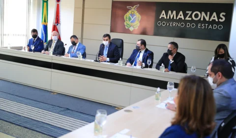 Wilson Lima recebe membros do Conselho Nacional do Ministério Público e representantes do TJAM e ALEAM