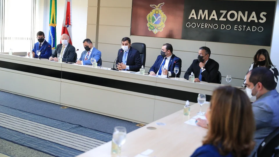 Wilson Lima recebe membros do Conselho Nacional do Ministério Público e representantes do TJAM e ALEAM