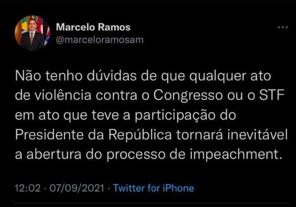 Foto mostra publicação de vice-presidente