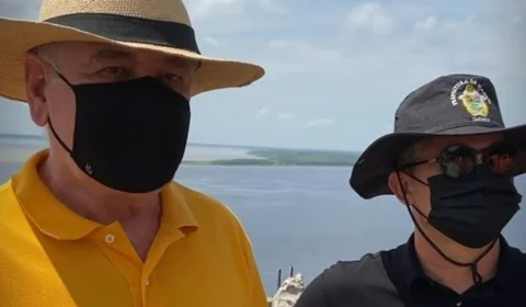 Serafim Corrêa e David Almeida visitam local onde será construído Parque Encontro das Águas, projeto de Oscar Niemeyer