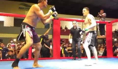 Prefeito de Borba monta ringue dentro de escola e luta contra adversário político; veja vídeo