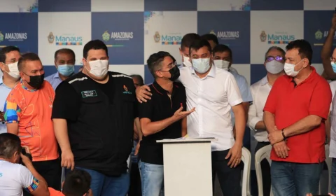 Wilson Lima e David Almeida firmam convênios de R$ 30 milhões para reforma de 29 feiras e contenção de erosões