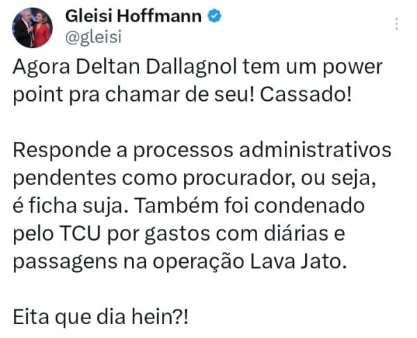 gleici em seu twitter