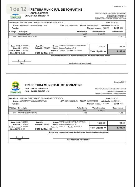 nomeação tonantins