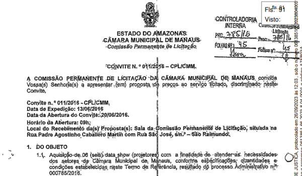 Convite n° 011/2016 - CPL/CMM