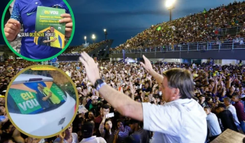 Movimentos de Direita promovem panfletagem e adesivagem para evento de Bolsonaro em Manaus