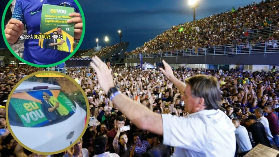 Movimentos de Direita promovem panfletagem e adesivagem para evento de Bolsonaro em Manaus