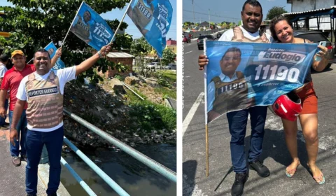 Candidato a vereador Eudogio Gonçalves realiza bandeiraço e caminhada no Novo Aleixo