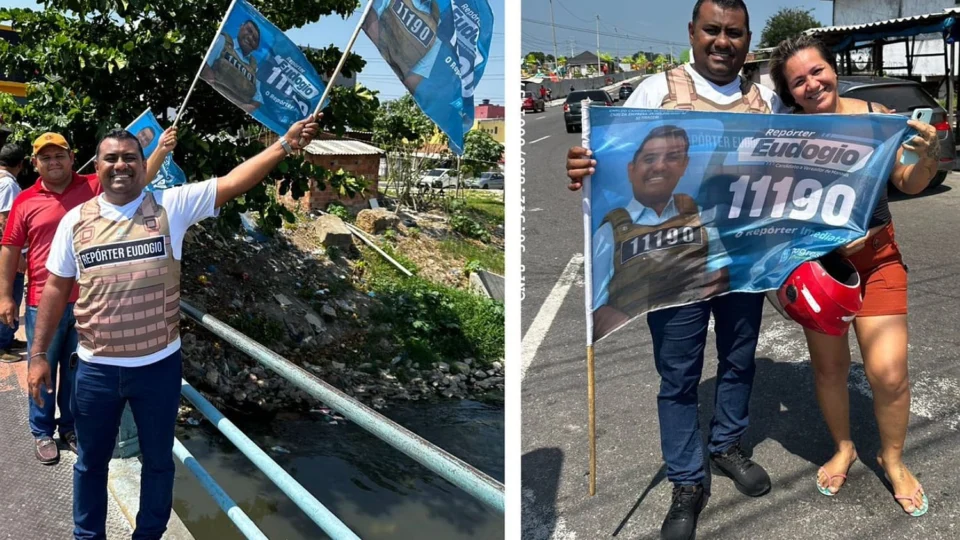 Candidato a vereador Eudogio Gonçalves realiza bandeiraço e caminhada no Novo Aleixo