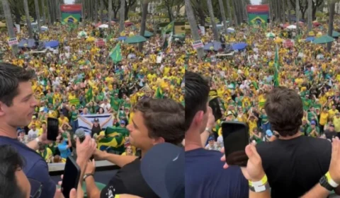 Em ato, deputados e senadores pedem impeachment de Moraes