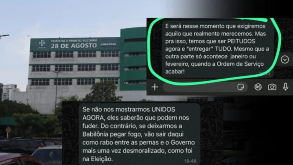 Médicos do HPS 28 de Agosto planejaram boicote à saúde do AM em grupos de WhatsApp