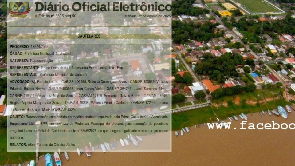 TCE-AM nega pedido de suspensão de edital em Urucará por supostas falhas de publicidade