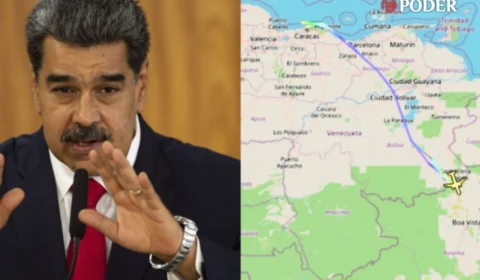 Avião que já foi usado por Maduro viaja para fronteira com o Brasil