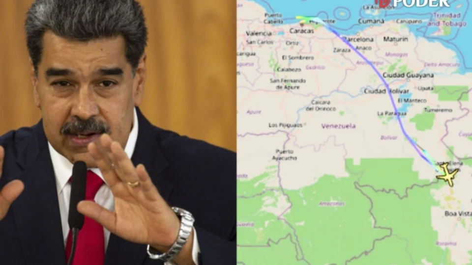 Avião que já foi usado por Maduro viaja para fronteira com o Brasil