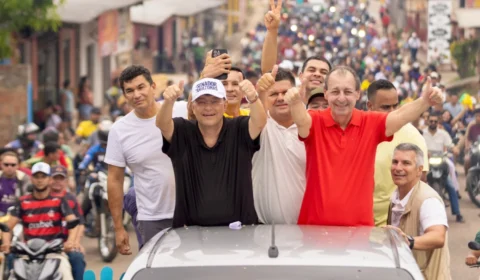 No Médio Solimões, Omar e Braga exibem força política e entregam pacote de obras