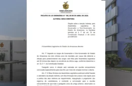 Aleam inicia tramitação de projeto que define regras para eleição indireta de novo governador