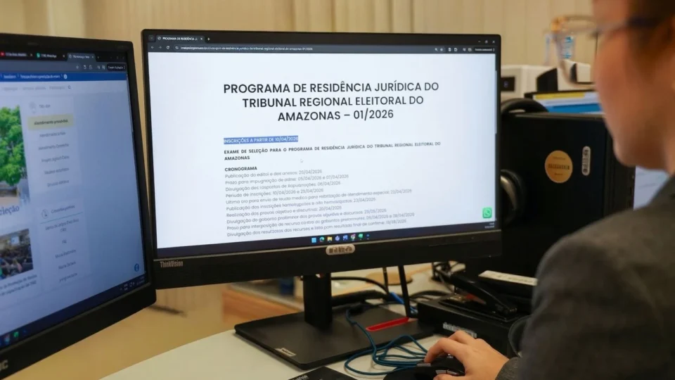 TRE-AM abre seleção para residência jurídica com bolsa de R$ 2,6 mil e atuação remota