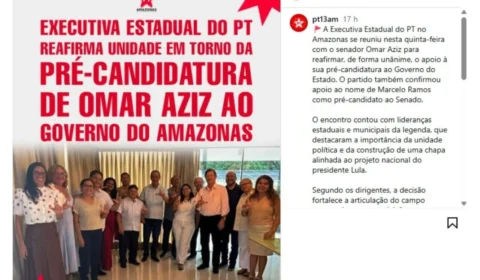 PT-AM reforça aliança com Omar Aziz para disputa ao Governo do Amazonas em 2026