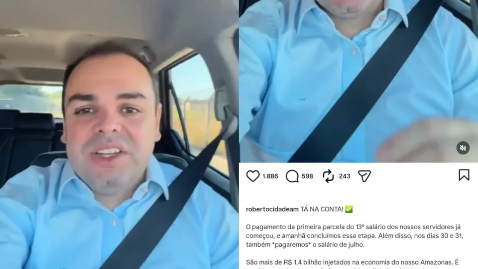 13º já caiu na conta: Roberto Cidade confirma pagamento e divulga calendário dos salários de julho