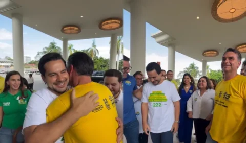 Flávio Bolsonaro chega a Manaus e se prepara para agenda de campanha nesta sexta-feira