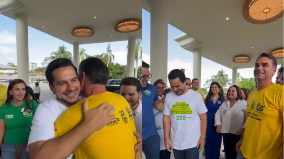 Flávio Bolsonaro chega a Manaus e se prepara para agenda de campanha nesta sexta-feira