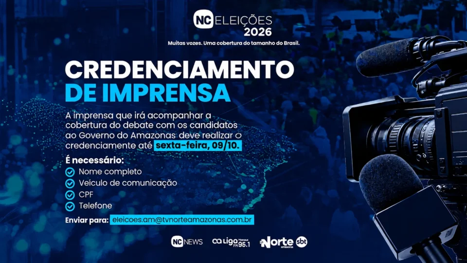 Grupo Norte de Comunicação abre credenciamento de imprensa para debate do 2º turno das eleições no Amazonas