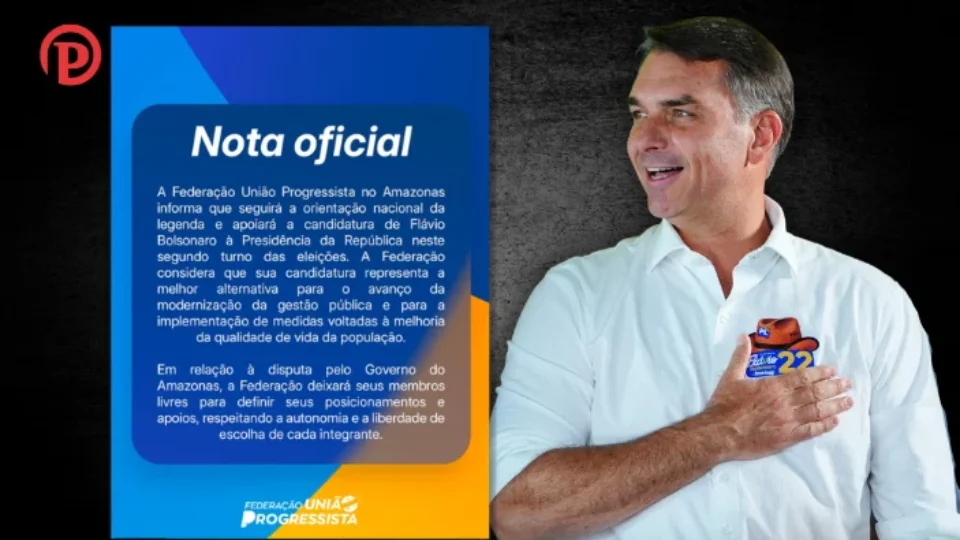 União Progressista no Amazonas declara apoio a Flávio Bolsonaro e libera membros na disputa pelo Governo